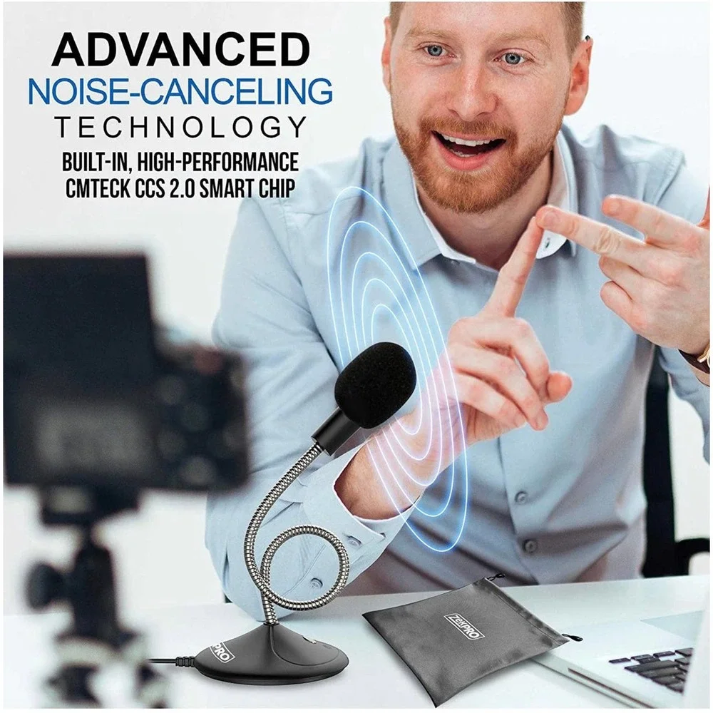USB Microphone for Computer [Plug and Play] Omnidirectional for Podcast PC Strea